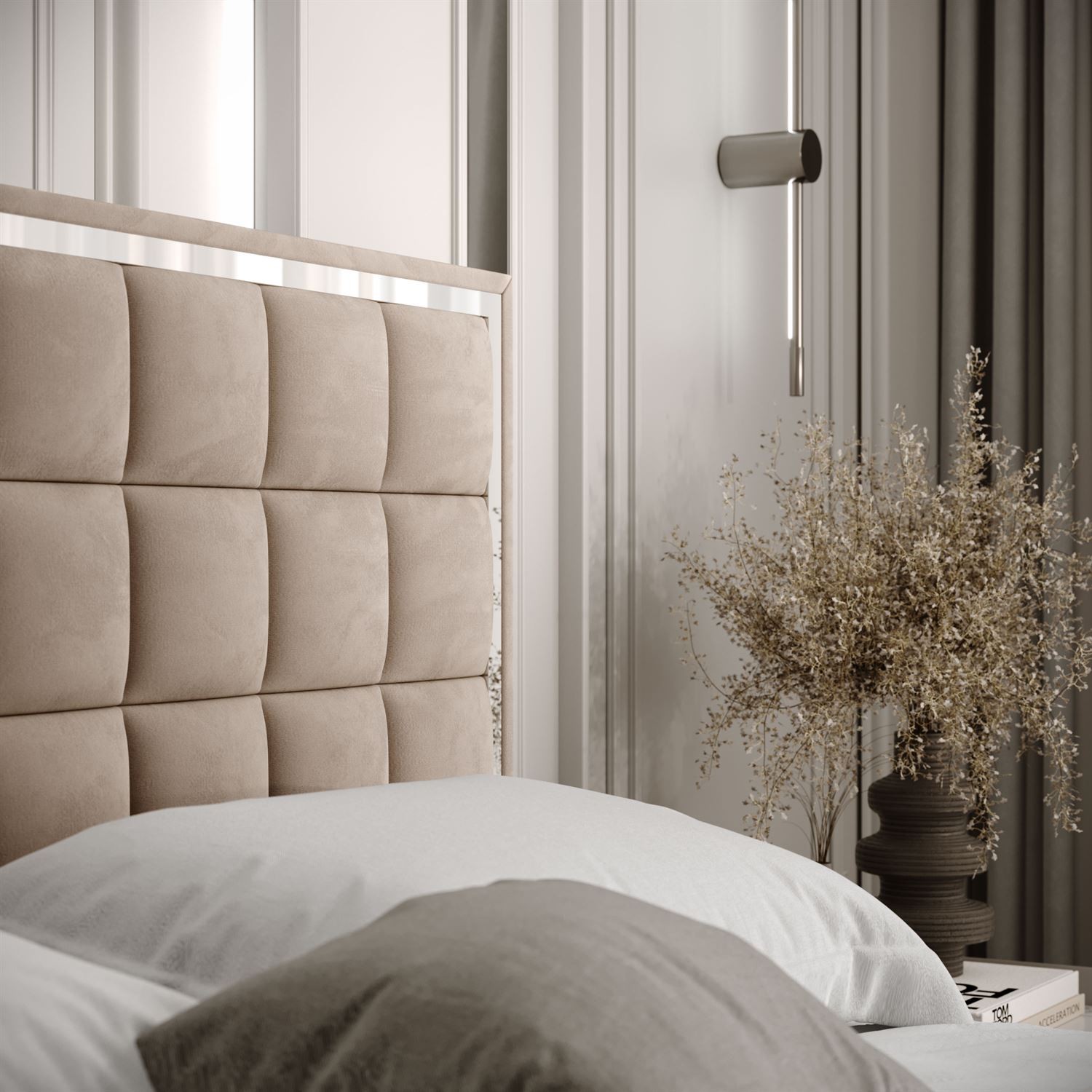 Polsterbett ISADORA SILVER mit Bettkasten