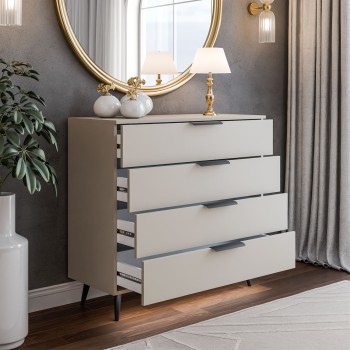 Kommode LINA KASCHMIR 95 LED auf hohen Beinen