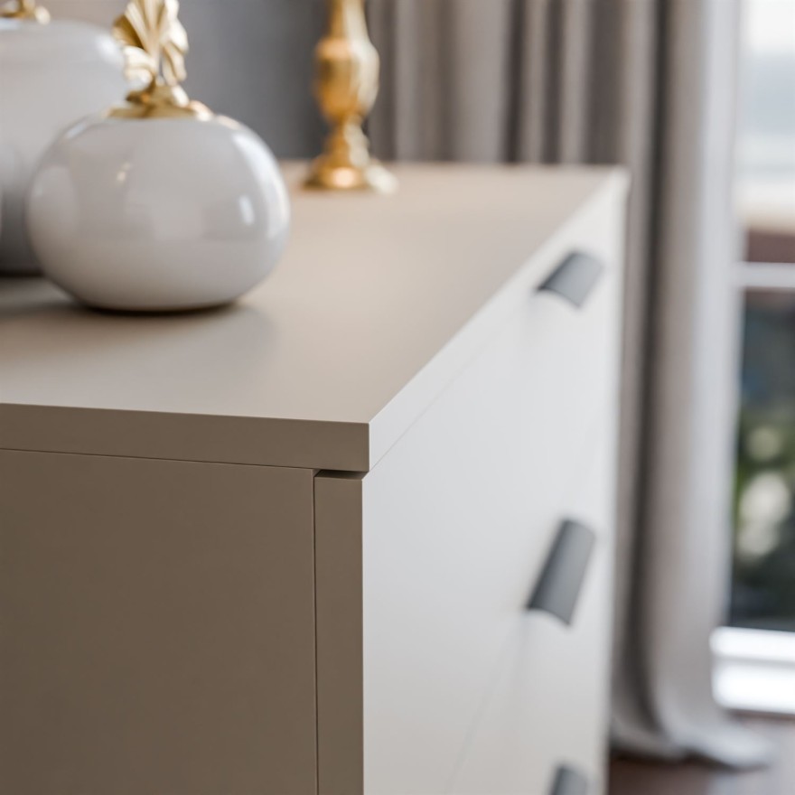 Kommode LINA KASCHMIR 95 LED auf hohen Beinen