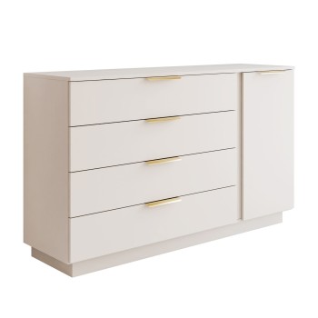 Kommode LINA KASCHMIR 1D4S mit LED-Beleuchtung auf Sockel