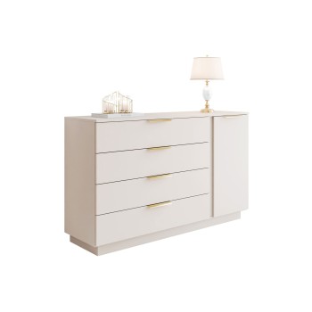 Kommode LINA KASCHMIR 1D4S mit LED-Beleuchtung auf Sockel