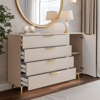 Kommode LINA KASZMIR 1D4S auf hohen Beinen