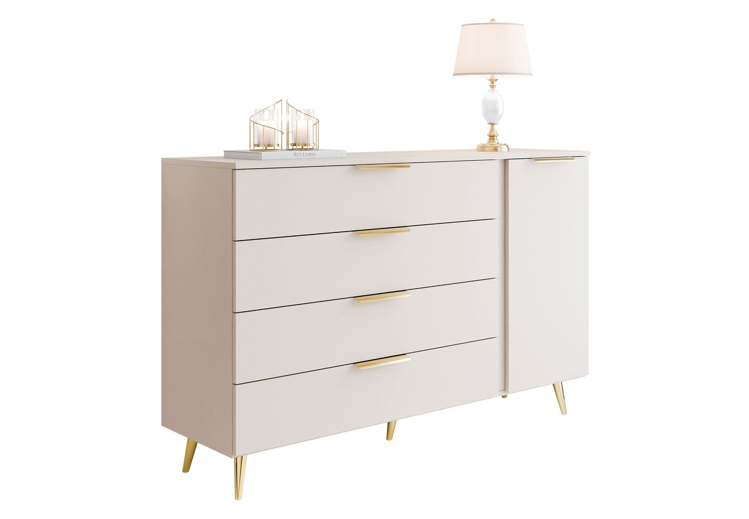 Kommode LINA KASZMIR 1D4S auf hohen Beinen