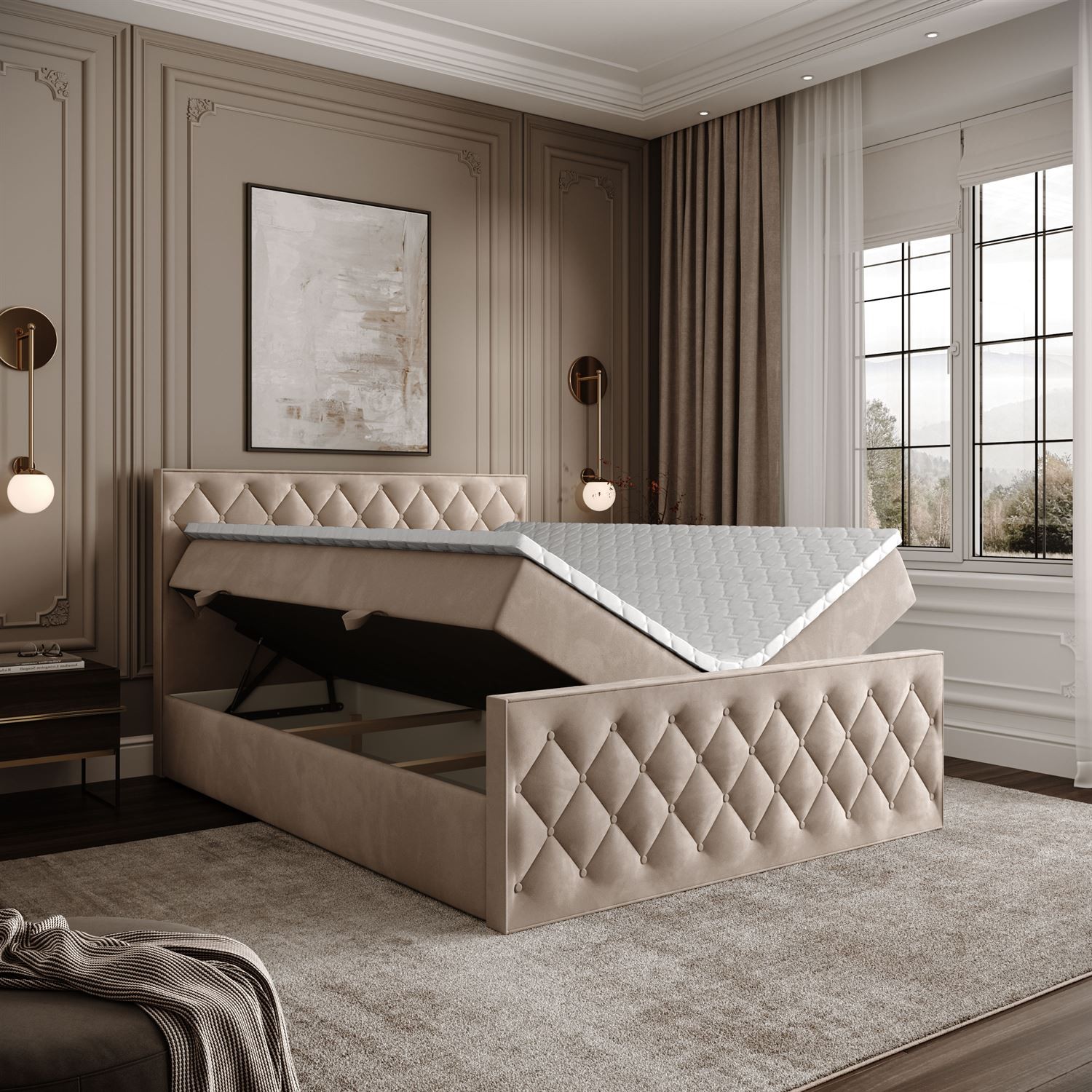 Kontinentalbett INEZ II mit Bettkasten