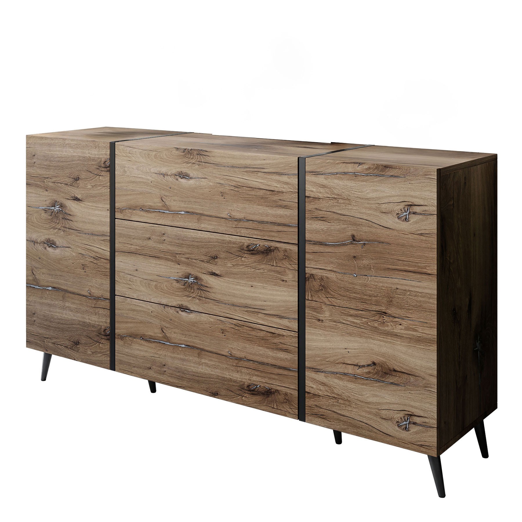 Kommode mit Schubladen ONYX LOFT auf Beinen Flagstaff Eiche