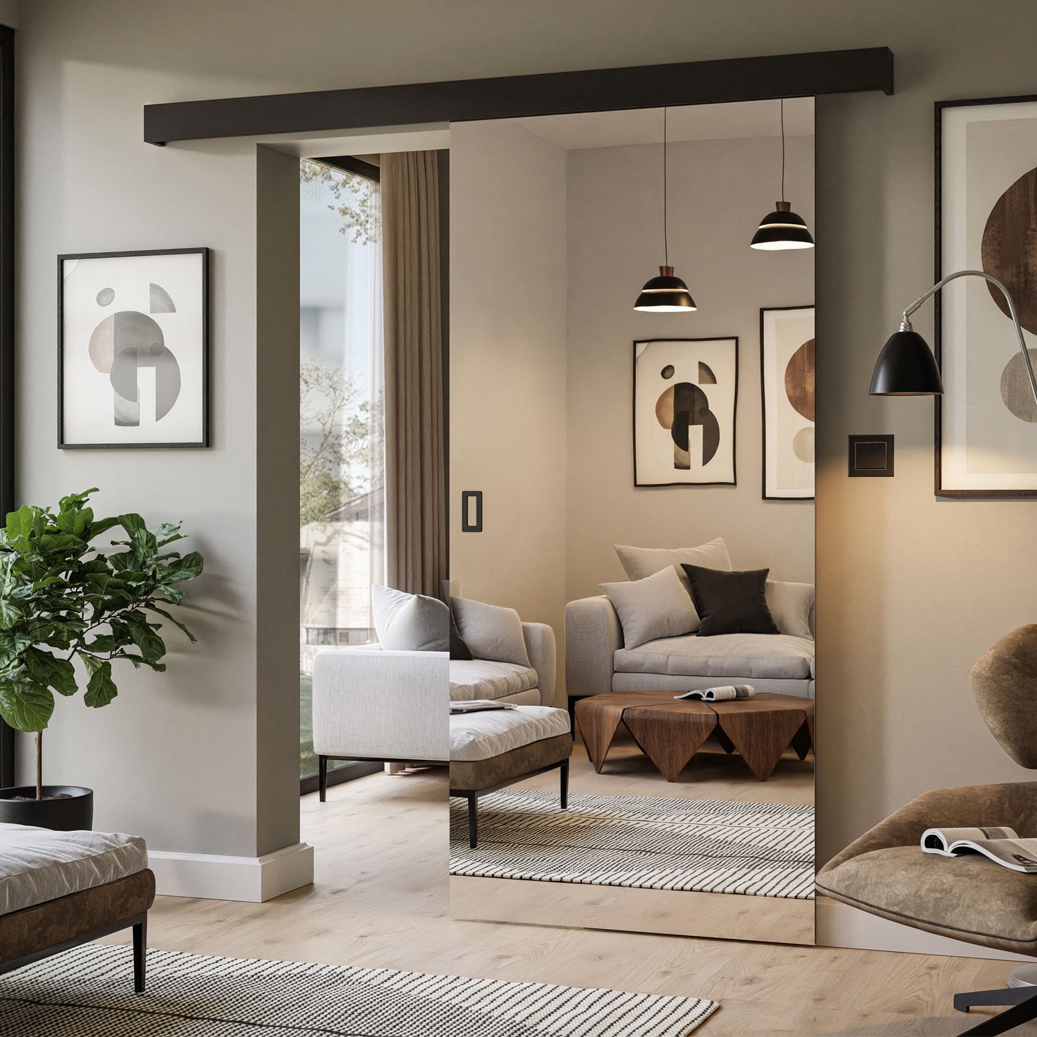 RICO II Schiebetür mit Spiegel