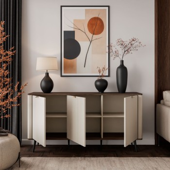 Kommode für das Schlafzimmer AUTUMN 3D mit geriffelter Front