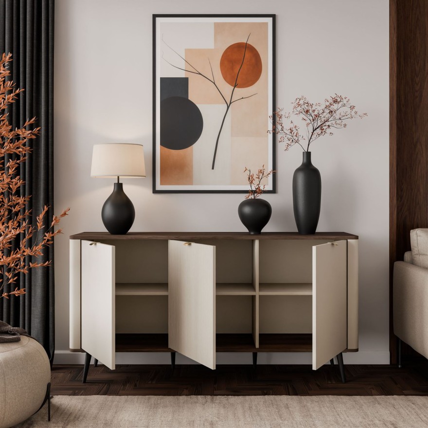 Kommode für das Schlafzimmer AUTUMN 3D mit geriffelter Front