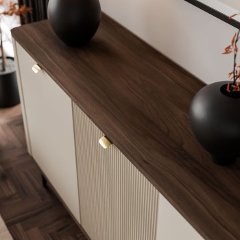 Kommode für das Schlafzimmer AUTUMN 3D mit geriffelter Front