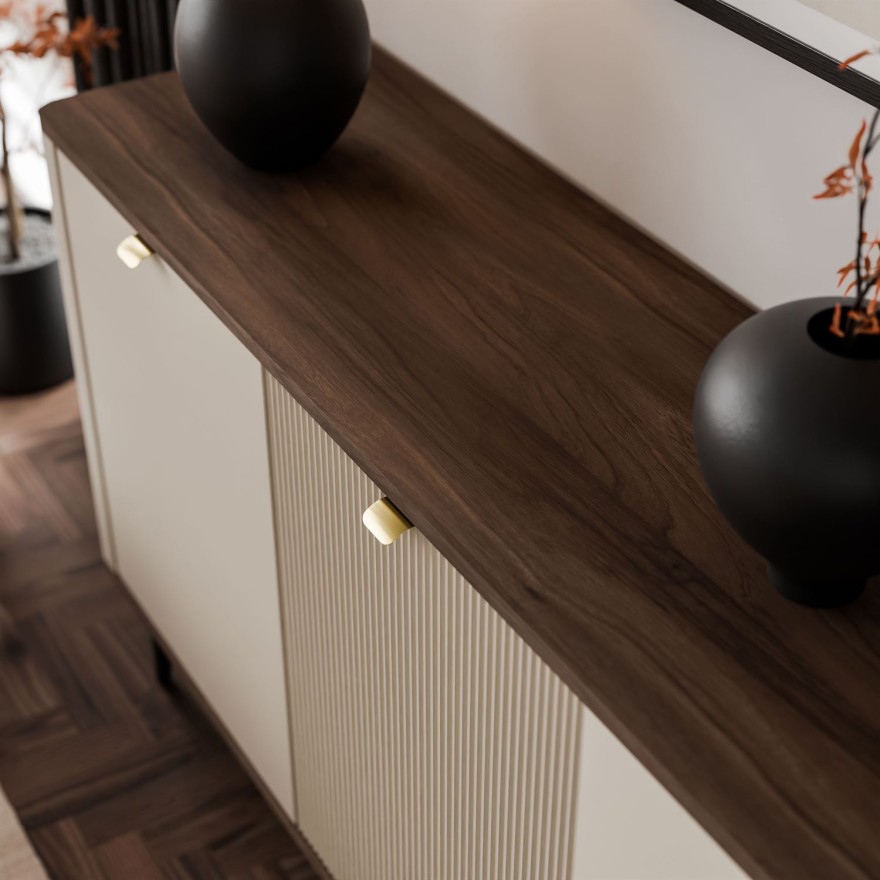 Kommode für das Schlafzimmer AUTUMN 3D mit geriffelter Front