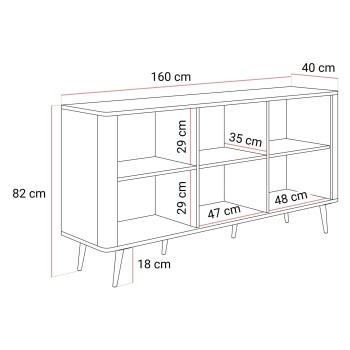 Kommode für das Schlafzimmer AUTUMN 3D mit geriffelter Front