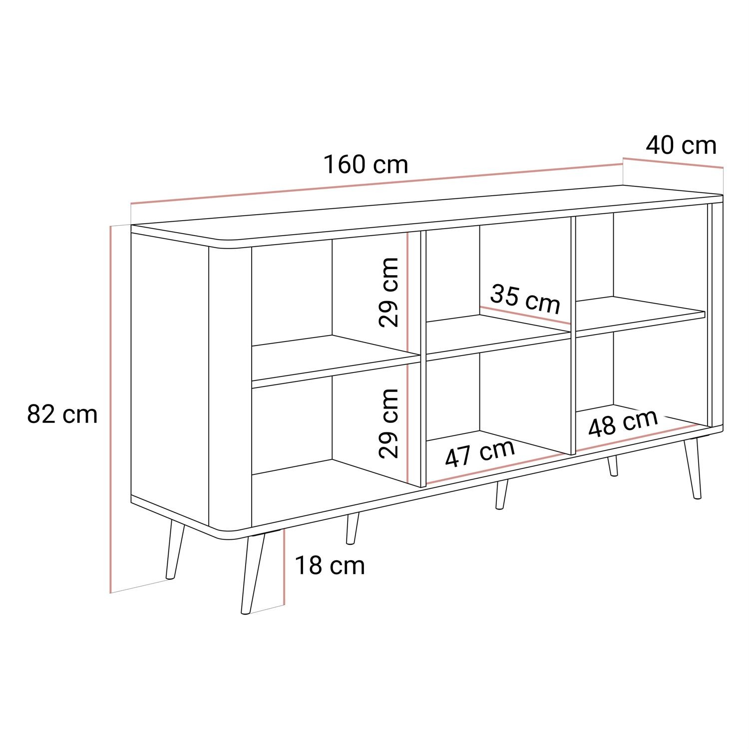 Kommode für das Schlafzimmer AUTUMN 3D mit geriffelter Front