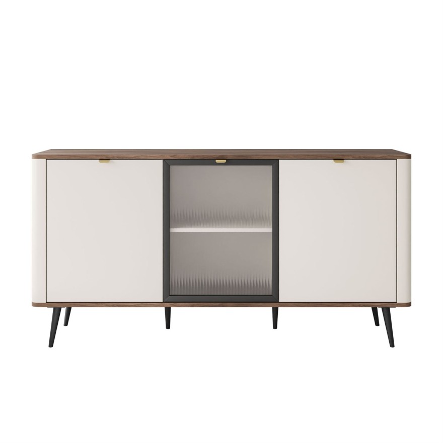 Kommode auf Füßen AUTUMN 2D1W mit Glasfront