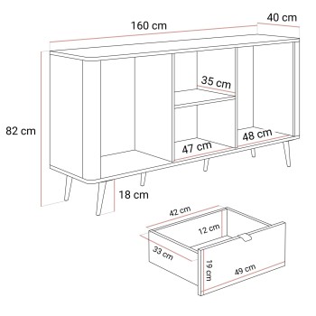 Kommode für den Flur AUTUMN 1D6S mit sechs Schubladen