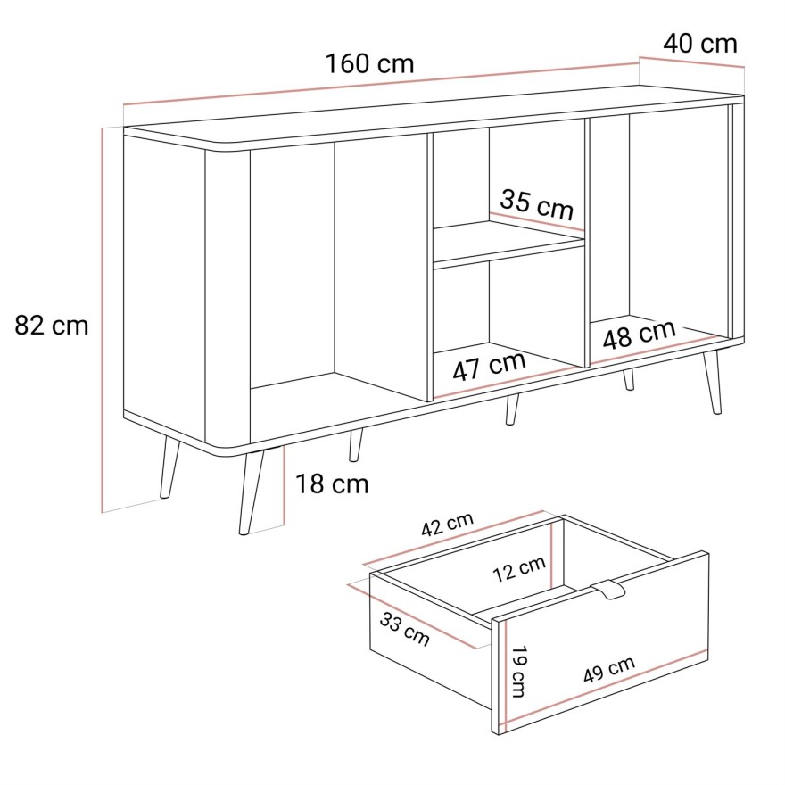 Kommode für den Flur AUTUMN 1D6S mit sechs Schubladen