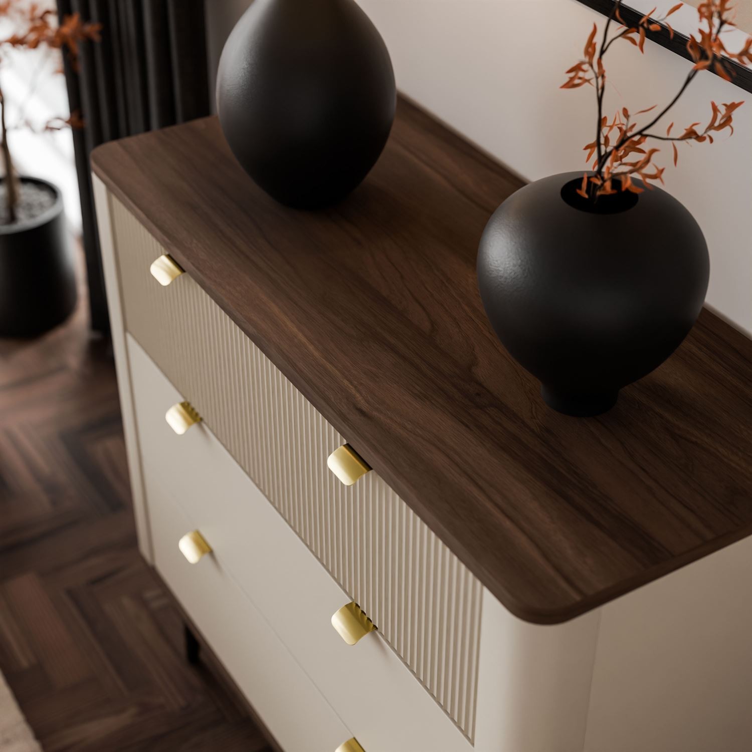 Kommode für das Wohnzimmer AUTUMN 3S auf hohen Beinen