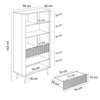 Regal AUTUMN 2D1S mit Schublade