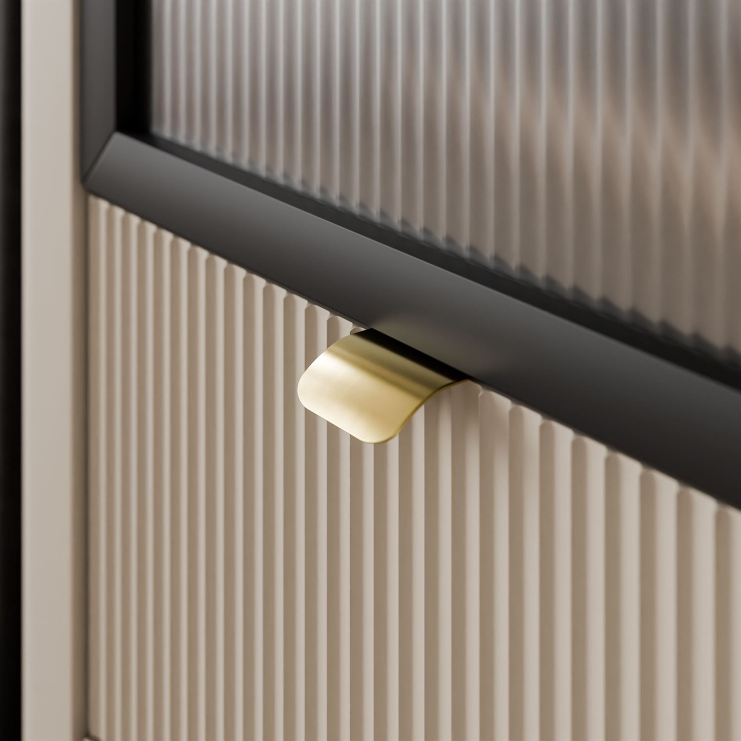 Breite Vitrine AUTUMN 2D2W1S mit Schublade