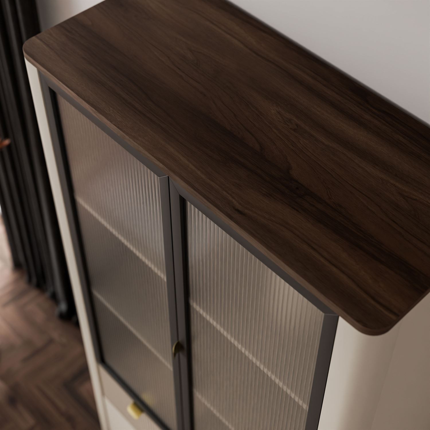 Breite Vitrine AUTUMN 2D2W1S mit Schublade