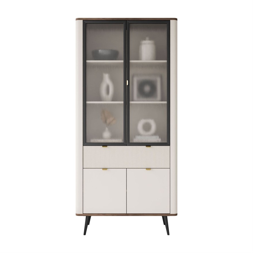 Breite Vitrine AUTUMN 2D2W1S mit Schublade