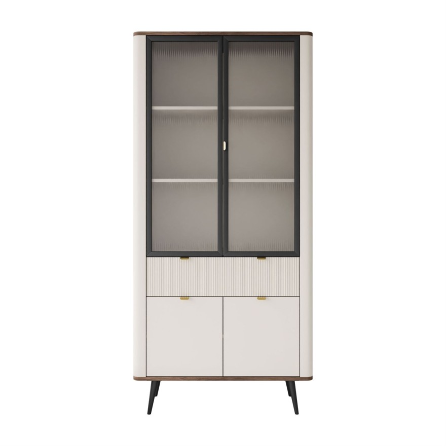 Breite Vitrine AUTUMN 2D2W1S mit Schublade