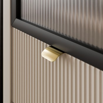 Schmale Vitrine AUTUMN 1D1S1W mit Schublade