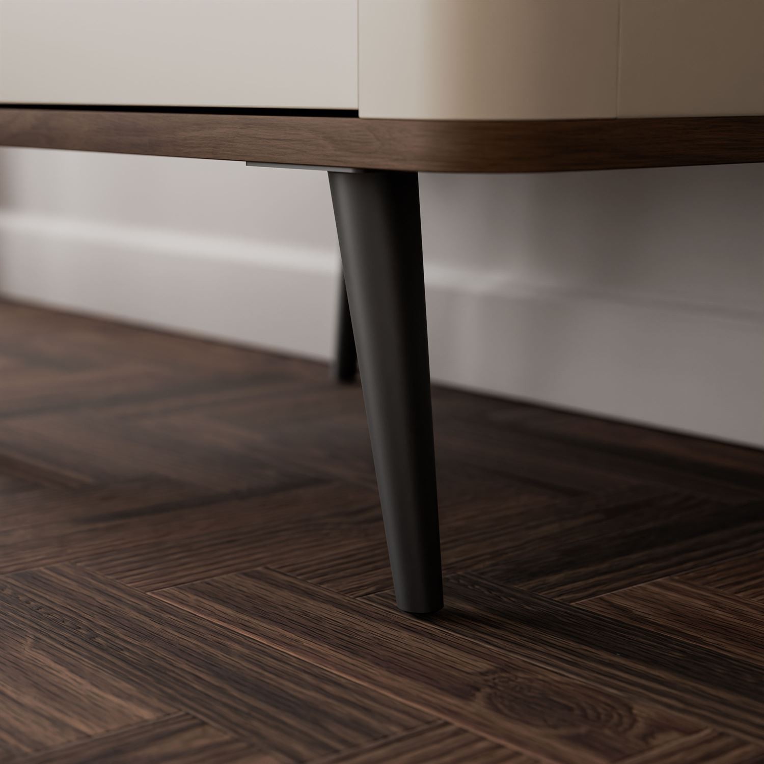 Schmale Vitrine AUTUMN 1D1S1W mit Schublade