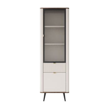 Schmale Vitrine AUTUMN 1D1S1W mit Schublade