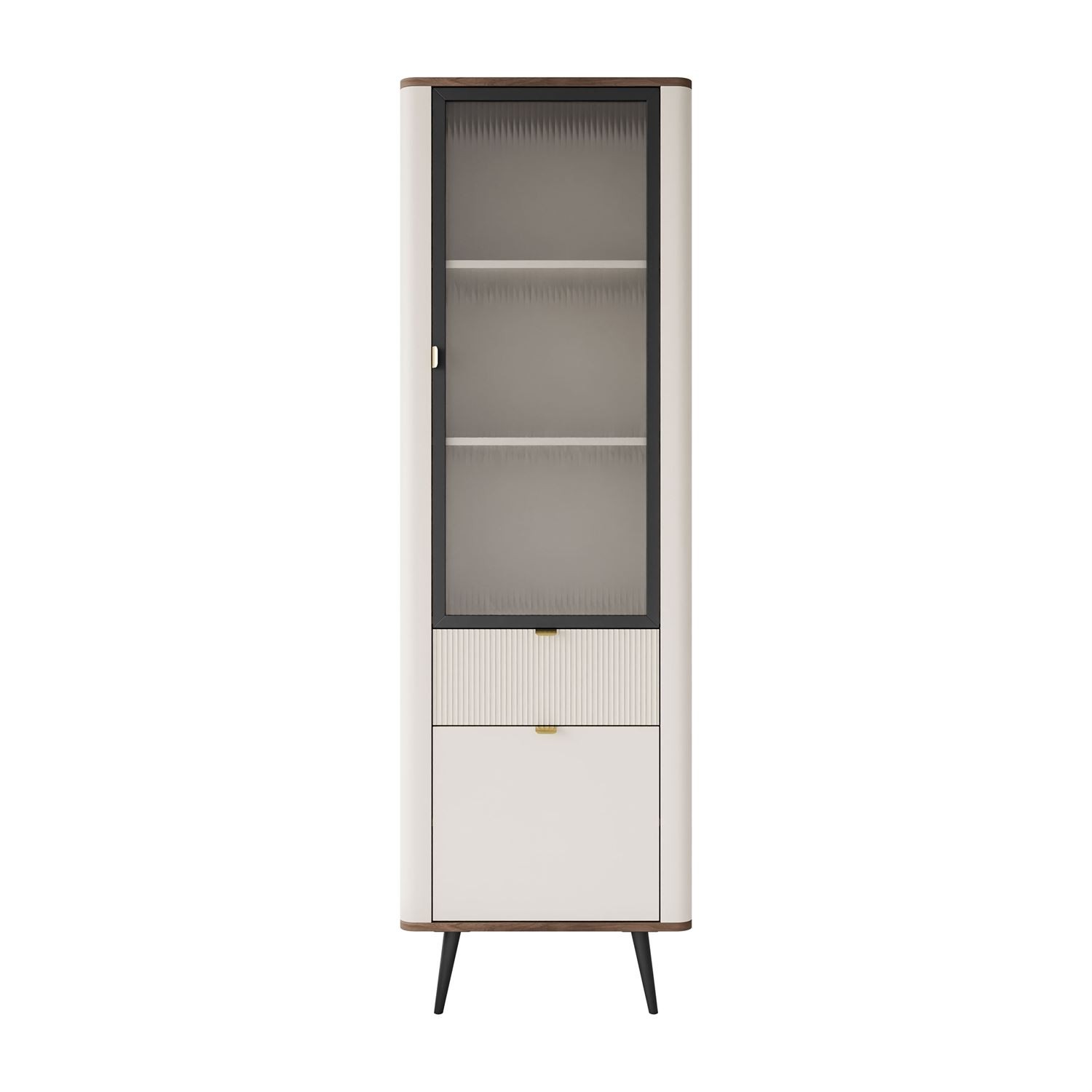 Schmale Vitrine AUTUMN 1D1S1W mit Schublade