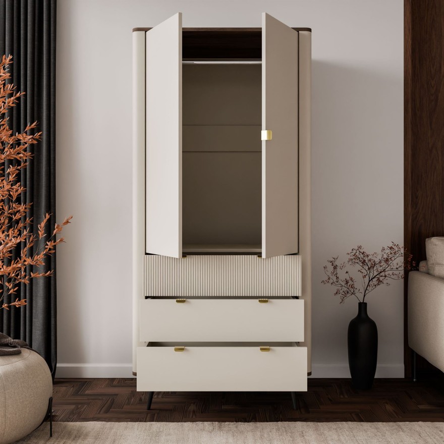 Zweitüriger Kleiderschrank AUTUMN 2D3S mit Schubladen