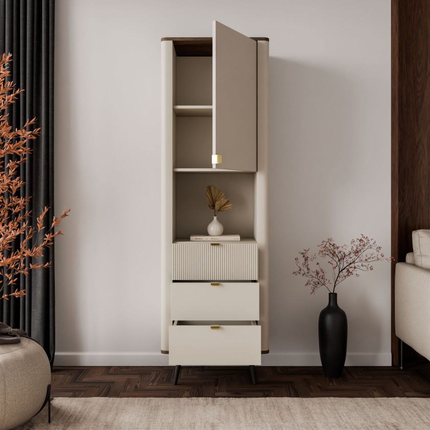 Schmales Regal AUTUMN 1D3S mit Schubladen