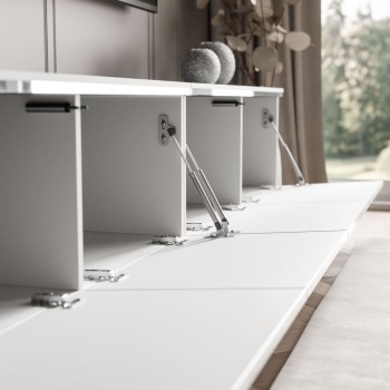 Hängender TV-Schrank CELINE GLOSS SILVER 200 cm mit LED-Beleuchtung