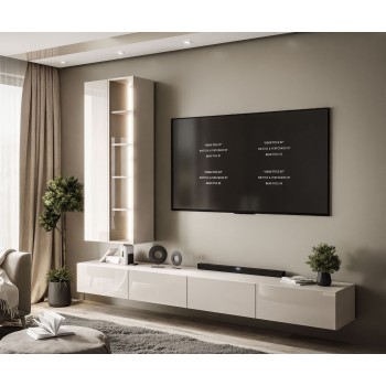 Hängende Wohnwand CARMEN mit LED-Beleuchtung