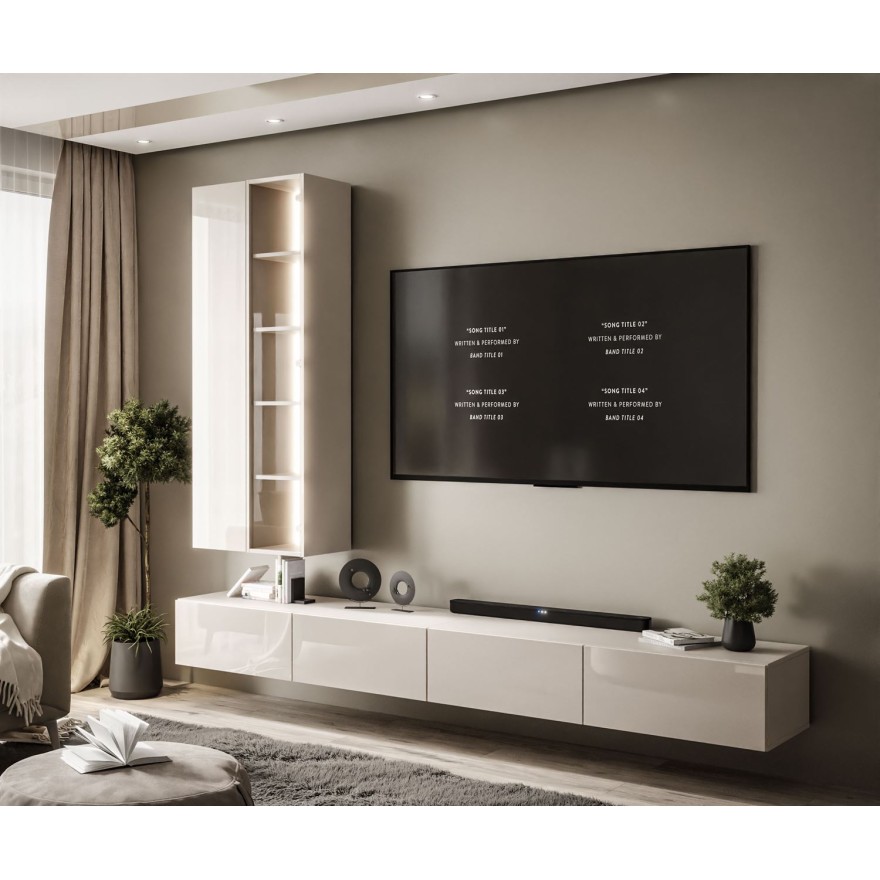 Hängende Wohnwand CARMEN mit LED-Beleuchtung