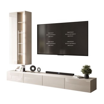 Hängende Wohnwand CARMEN mit LED-Beleuchtung