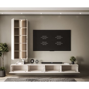 Hängende Wohnwand CARMEN mit LED-Beleuchtung