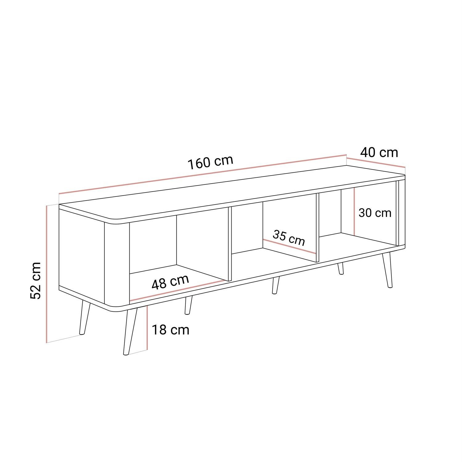 TV-Schrank AUTUMN 3D auf hohen Beinen