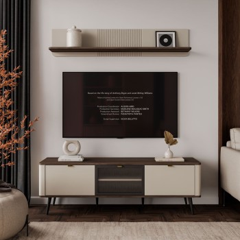 TV-Schrank AUTUMN 2D1W auf hohen Beinen