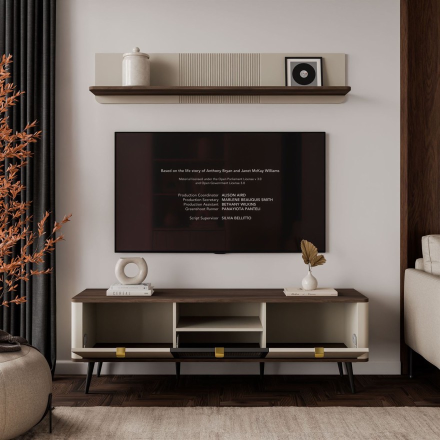 TV-Schrank AUTUMN 2D1W auf hohen Beinen