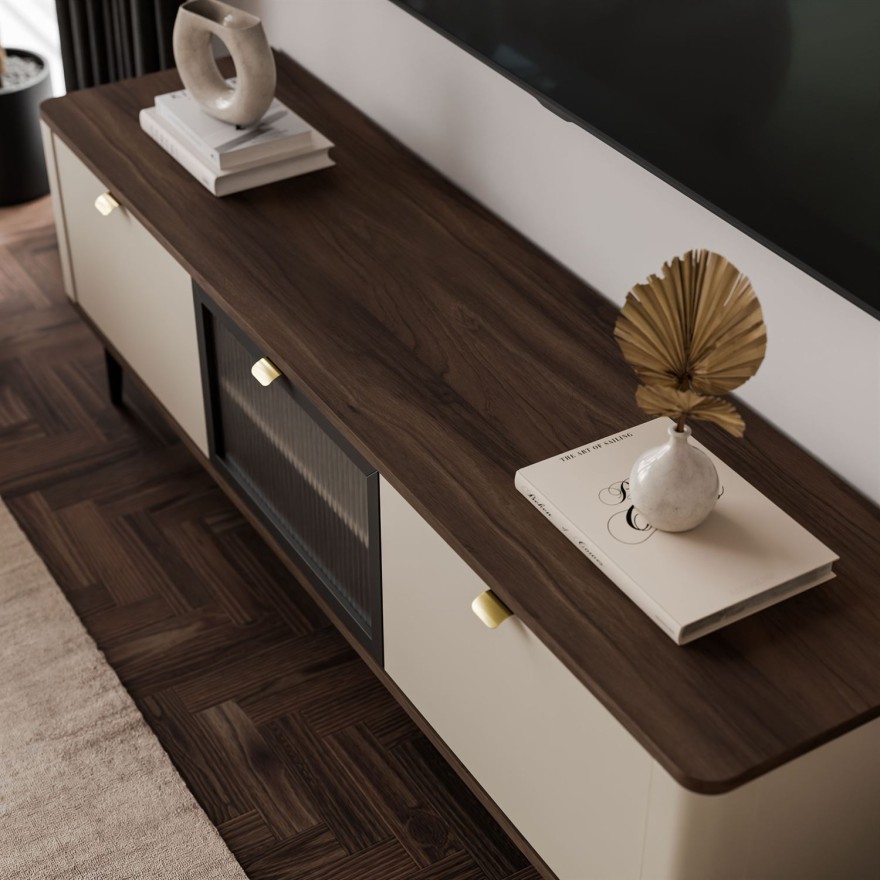 TV-Schrank AUTUMN 2D1W auf hohen Beinen