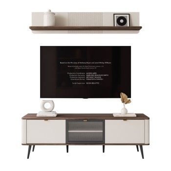 TV-Schrank AUTUMN 2D1W auf hohen Beinen