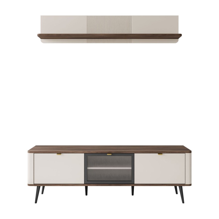 TV-Schrank AUTUMN 2D1W auf hohen Beinen