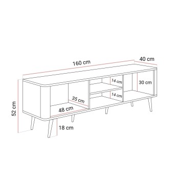 TV-Schrank AUTUMN 2D1W auf hohen Beinen