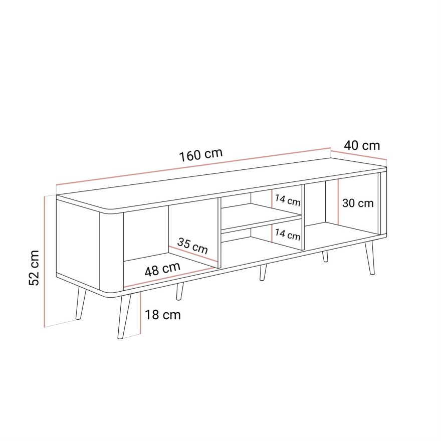 TV-Schrank AUTUMN 2D1W auf hohen Beinen