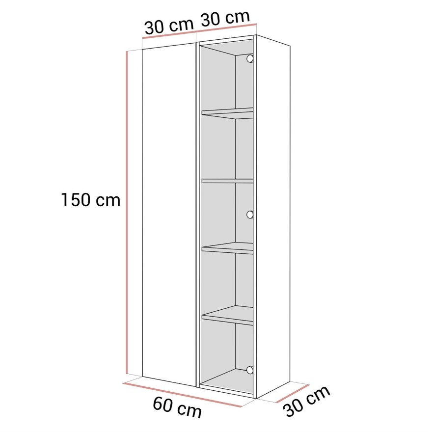 Hängende Vitrine CARMEN mit LED-Beleuchtung
