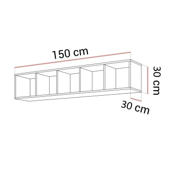 Hängendes Regal CARMEN mit offenen Fächern