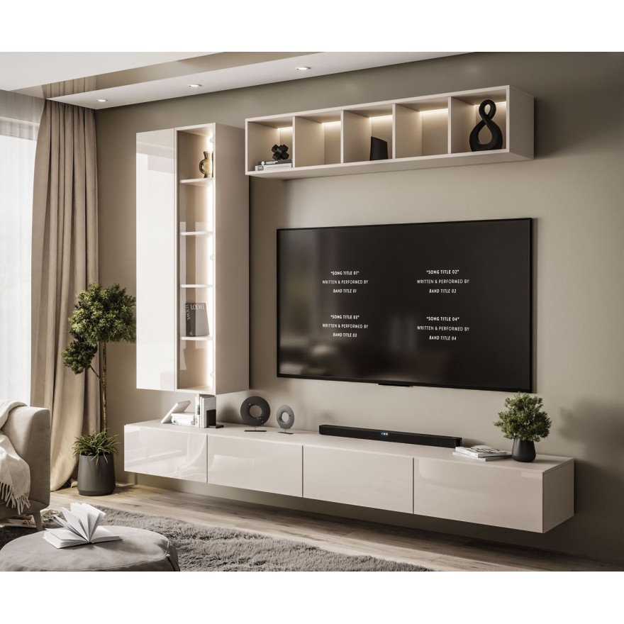Hängende Wohnwand CARMEN II mit LED-Beleuchtung