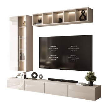 Hängende Wohnwand CARMEN II mit LED-Beleuchtung