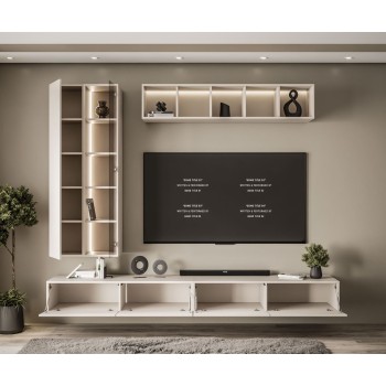 Hängende Wohnwand CARMEN II mit LED-Beleuchtung