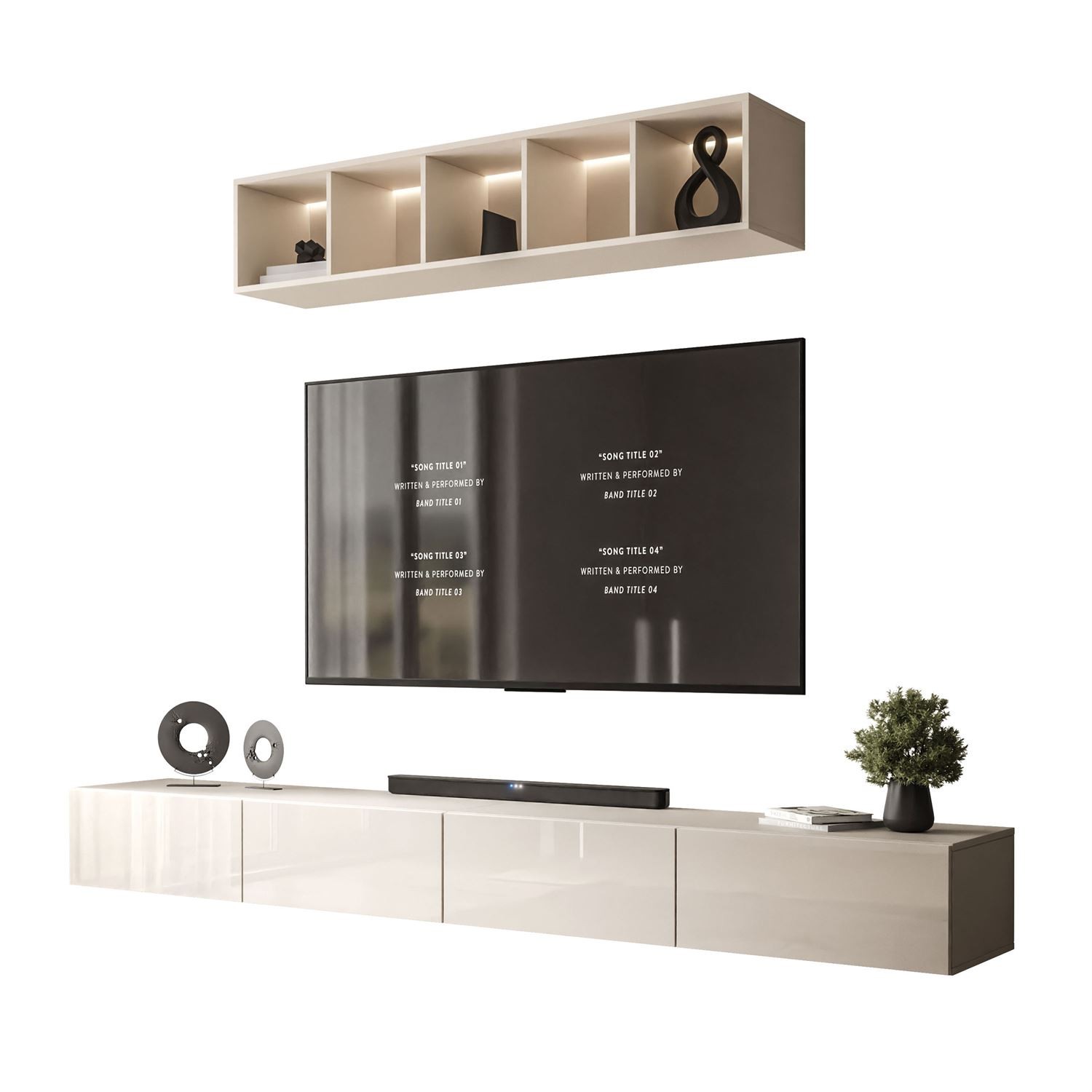 Hängende Wohnwand CARMEN III mit offenem Regal